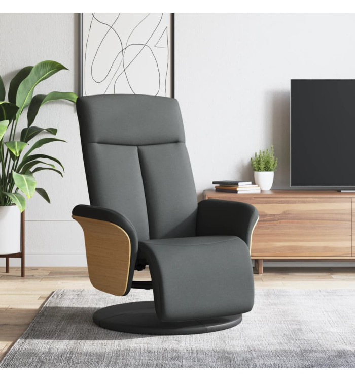 Fauteuil inclinable avec repose-pieds gris foncé tissu | Mobilier & Déco