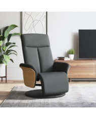 Fauteuil inclinable avec repose-pieds gris foncé tissu | Mobilier & Déco