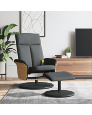 Fauteuil de massage inclinable et repose-pieds gris foncé tissu | Mobilier & Déco
