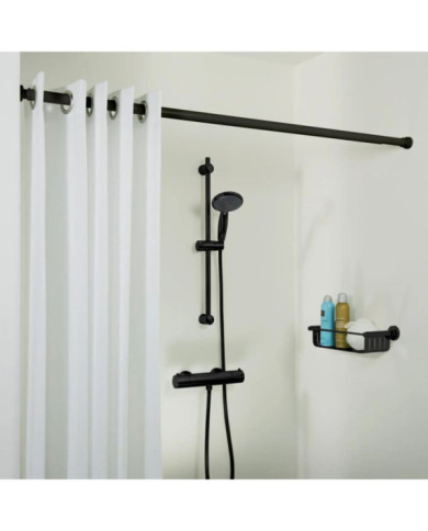 Sealskin Tringle de rideau de douche télescopique 125-220 cm noir | Mobilier & Déco
