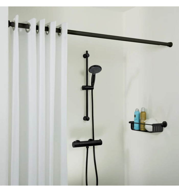 Sealskin Tringle de rideau de douche télescopique 125-220 cm noir | Mobilier & Déco