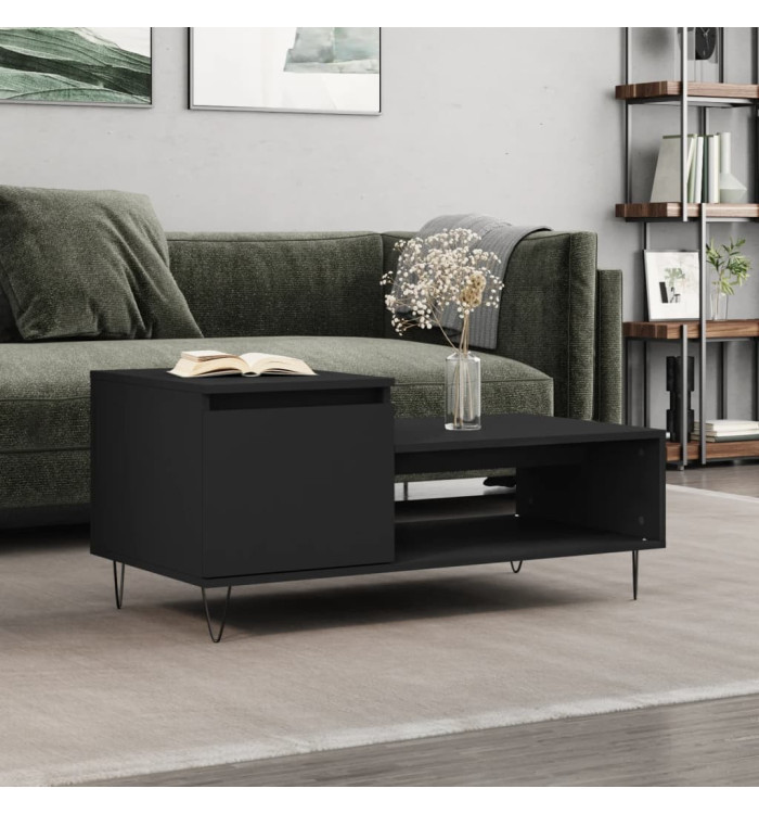 Table basse Noir 100x50x45 cm Bois d'ingénierie | Mobilier & Déco