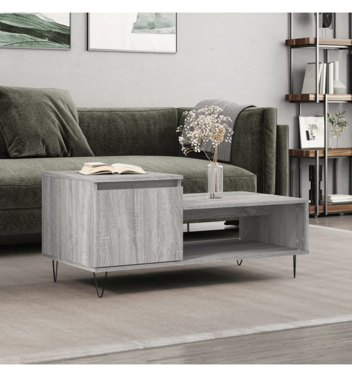 Table basse Sonoma gris 100x50x45 cm Bois d'ingénierie | Mobilier & Déco
