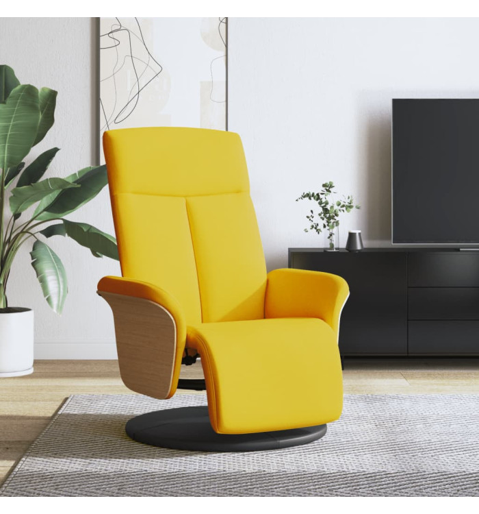 Fauteuil inclinable avec repose-pieds jaune clair tissu | Mobilier & Déco