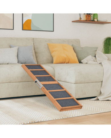 Rampe pour chiens gris 120x30 cm bois de sapin solide | Mobilier & Déco