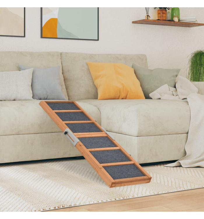 Rampe pour chiens gris 120x30 cm bois de sapin solide | Mobilier & Déco