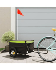 Remorque de vélo noir et vert 30 kg fer | Mobilier & Déco