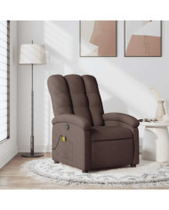 Fauteuil de massage inclinable Marron foncé Tissu | Mobilier & Déco