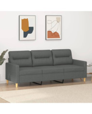 Canapé à 3 places Gris foncé 180 cm Tissu | Mobilier & Déco