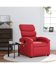Fauteuil de massage inclinable rouge similicuir | Mobilier & Déco