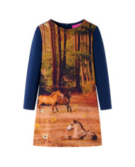Robe pour enfants à manches longues bleu marine 104 | Mobilier & Déco