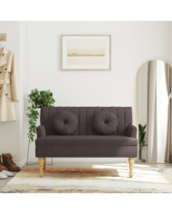 Banc avec coussins marron foncé 113x64,5x75,5 cm tissu | Mobilier & Déco