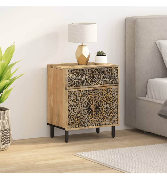 Table de chevet 50x33x60 cm bois de manguier massif | Mobilier & Déco