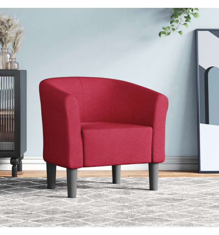 Chaise cabriolet rouge bordeaux tissu | Mobilier & Déco