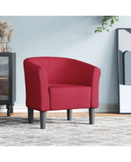 Chaise cabriolet rouge bordeaux tissu | Mobilier & Déco