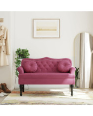 Banc avec coussins bordeaux 120,5x65x75 cm velours | Mobilier & Déco