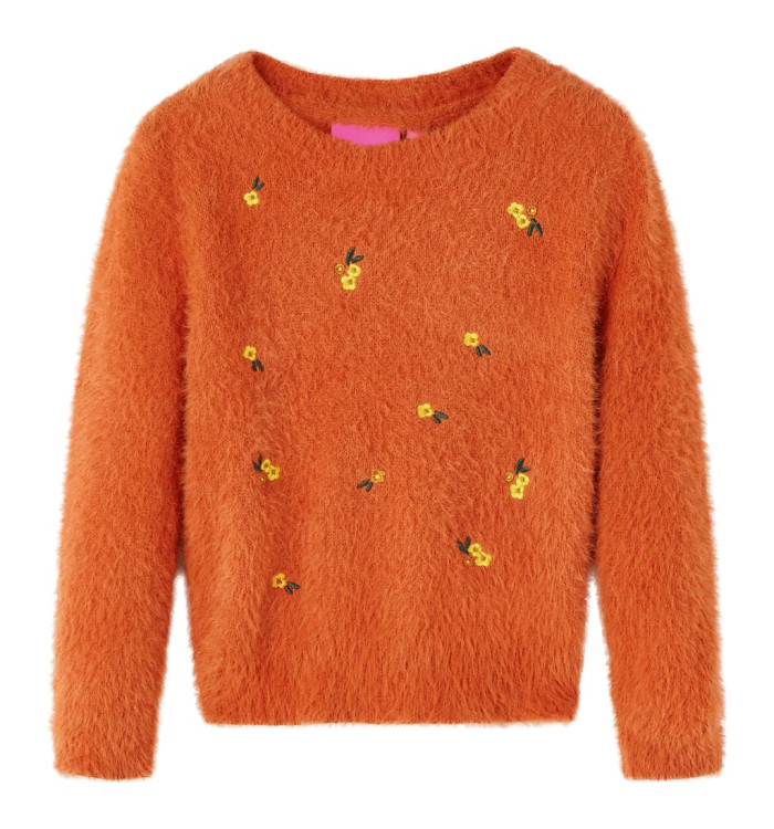 Pull-over tricoté pour enfants orange brûlé 92 | Mobilier & Déco