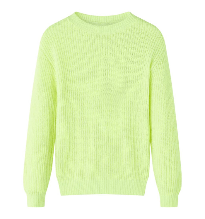 Pull-over tricoté pour enfants jaune fluo 116 | Mobilier & Déco