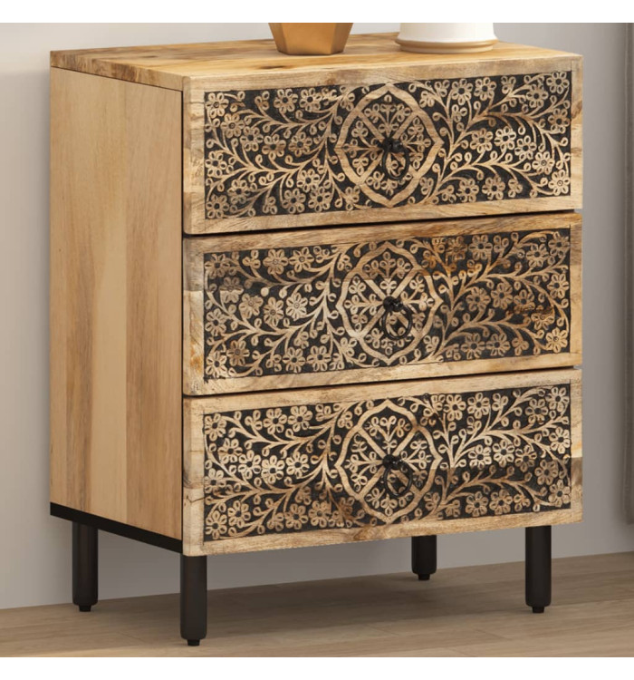 Table de chevet 50x33x60 cm bois de manguier massif | Mobilier & Déco