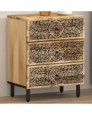 Table de chevet 50x33x60 cm bois de manguier massif | Mobilier & Déco