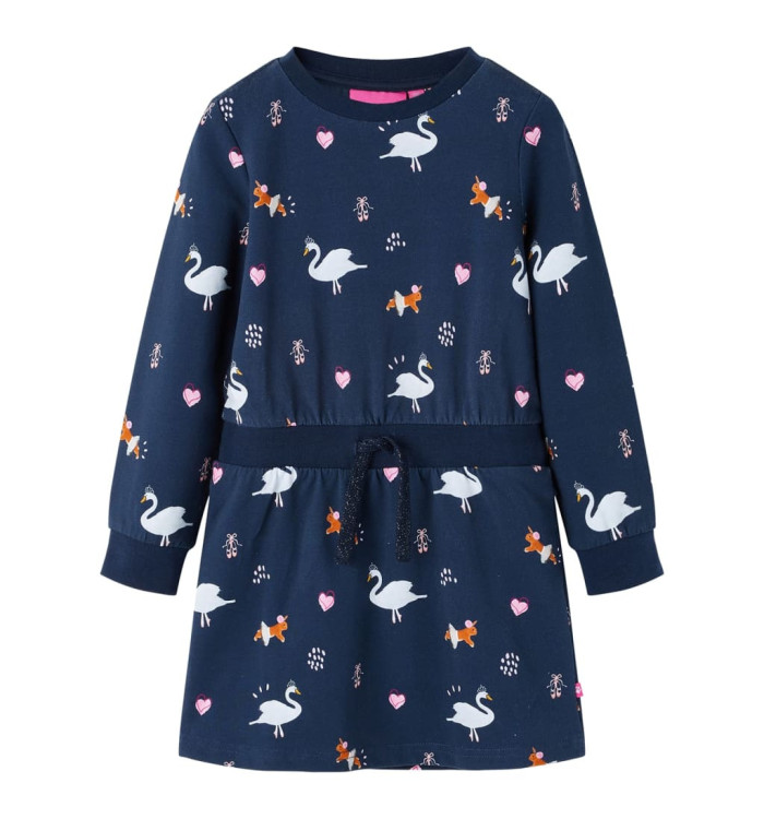 Robe pour enfants à manches longues bleu marine 128 | Mobilier & Déco