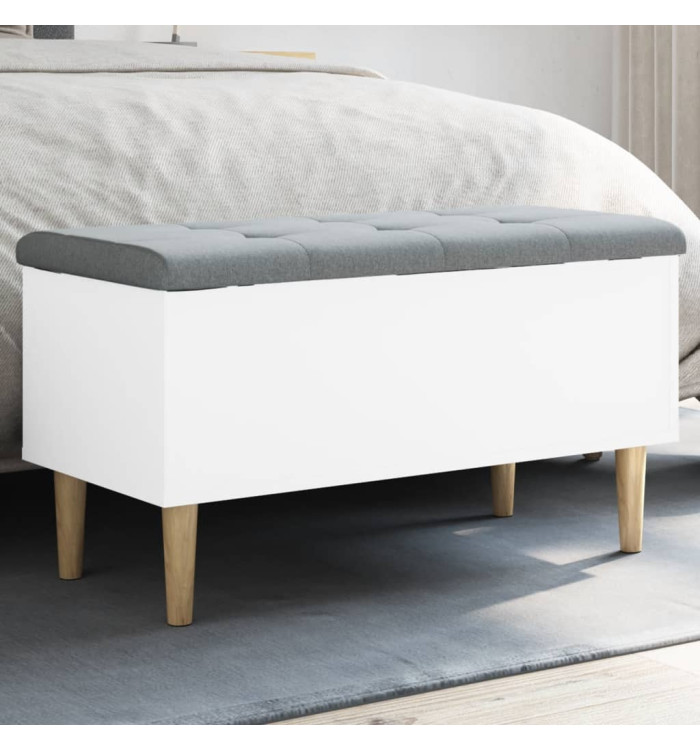 Banc de rangement blanc 82x42x46 cm bois d'ingénierie | Mobilier & Déco