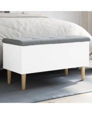 Banc de rangement blanc 82x42x46 cm bois d'ingénierie | Mobilier & Déco