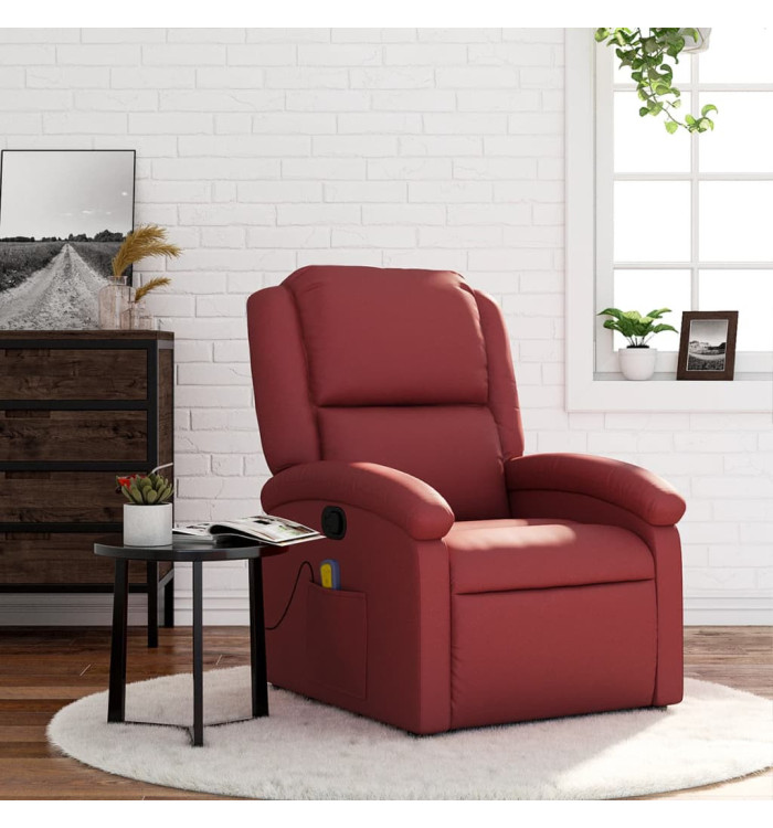 Fauteuil de massage inclinable Rouge bordeaux Similicuir | Mobilier & Déco