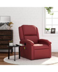Fauteuil de massage inclinable Rouge bordeaux Similicuir | Mobilier & Déco