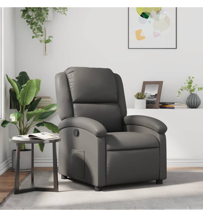 Fauteuil inclinable Gris Similicuir | Mobilier & Déco