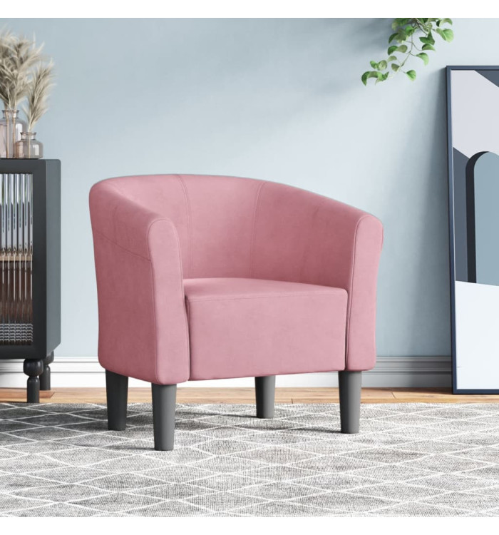 Chaise cabriolet rose velours | Mobilier & Déco