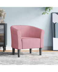 Chaise cabriolet rose velours | Mobilier & Déco