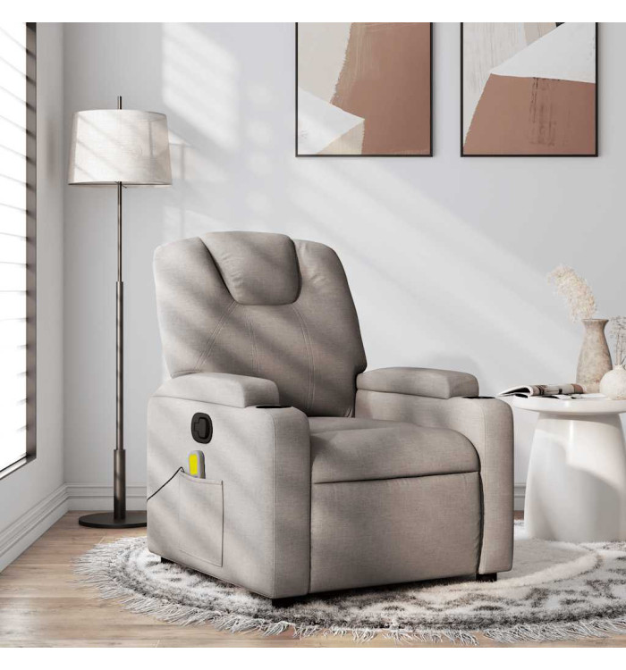 Fauteuil de massage inclinable Taupe Tissu | Mobilier & Déco