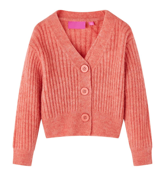 Cardigan tricoté pour enfants rose moyen 140 | Mobilier & Déco