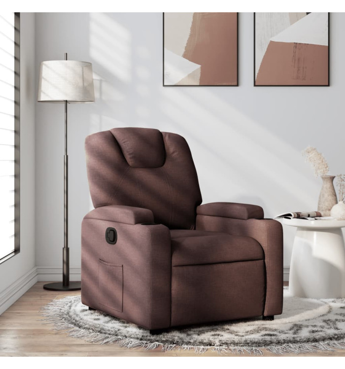 Fauteuil inclinable Marron foncé Tissu | Mobilier & Déco
