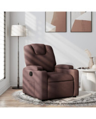 Fauteuil inclinable Marron foncé Tissu | Mobilier & Déco