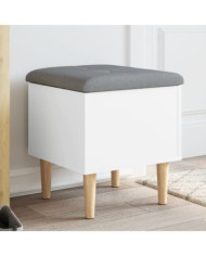 Banc de rangement blanc 42x42x46 cm bois d'ingénierie | Mobilier & Déco