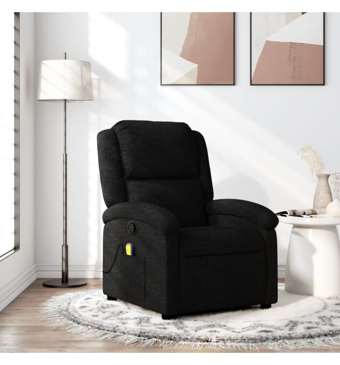 Fauteuil de massage inclinable Noir Tissu | Mobilier & Déco