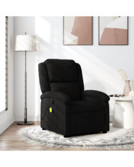 Fauteuil de massage inclinable Noir Tissu | Mobilier & Déco