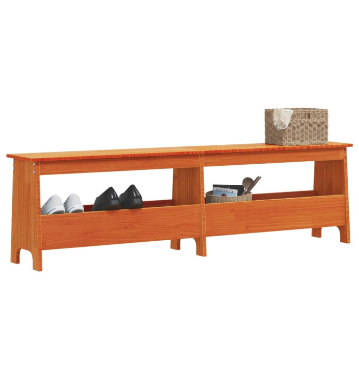 Banc d'entrée cire marron 160x28x45 cm bois de pin massif | Mobilier & Déco