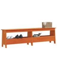 Banc d'entrée cire marron 160x28x45 cm bois de pin massif | Mobilier & Déco
