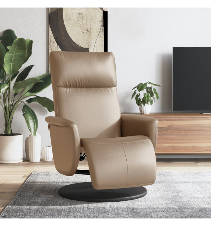 Fauteuil inclinable avec repose-pieds cappuccino similicuir | Mobilier & Déco