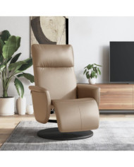 Fauteuil inclinable avec repose-pieds cappuccino similicuir | Mobilier & Déco