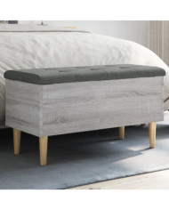 Banc de rangement sonoma gris 82x42x46 cm bois d'ingénierie | Mobilier & Déco