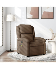 Fauteuil de massage inclinable Marron Tissu | Mobilier & Déco