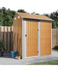 Abri de jardin marron clair 192x152,5x237 cm acier galvanisé | Mobilier & Déco
