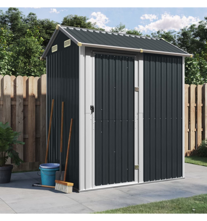Abri de jardin anthracite 192x152,5x237 cm acier galvanisé | Mobilier & Déco