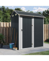 Abri de jardin anthracite 192x152,5x237 cm acier galvanisé | Mobilier & Déco