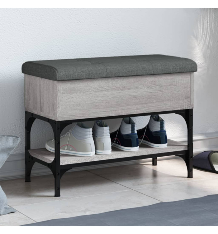 Banc à chaussures sonoma gris 62x32x45 cm bois d'ingénierie | Mobilier & Déco