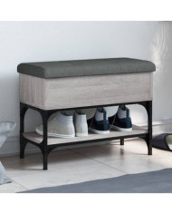 Banc à chaussures sonoma gris 62x32x45 cm bois d'ingénierie | Mobilier & Déco